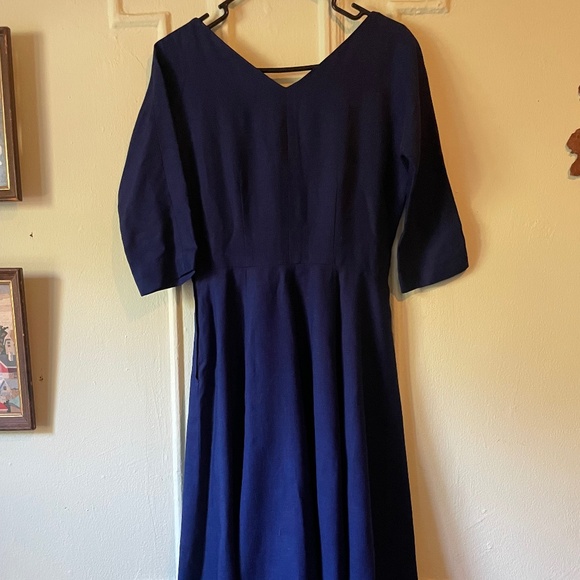 Blue dress with lace up back - Picture 1 of 5